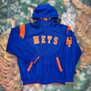 Vintage G-III New York Mets MLB Baseball Jacket Full Zip Hooded Lightweight XL